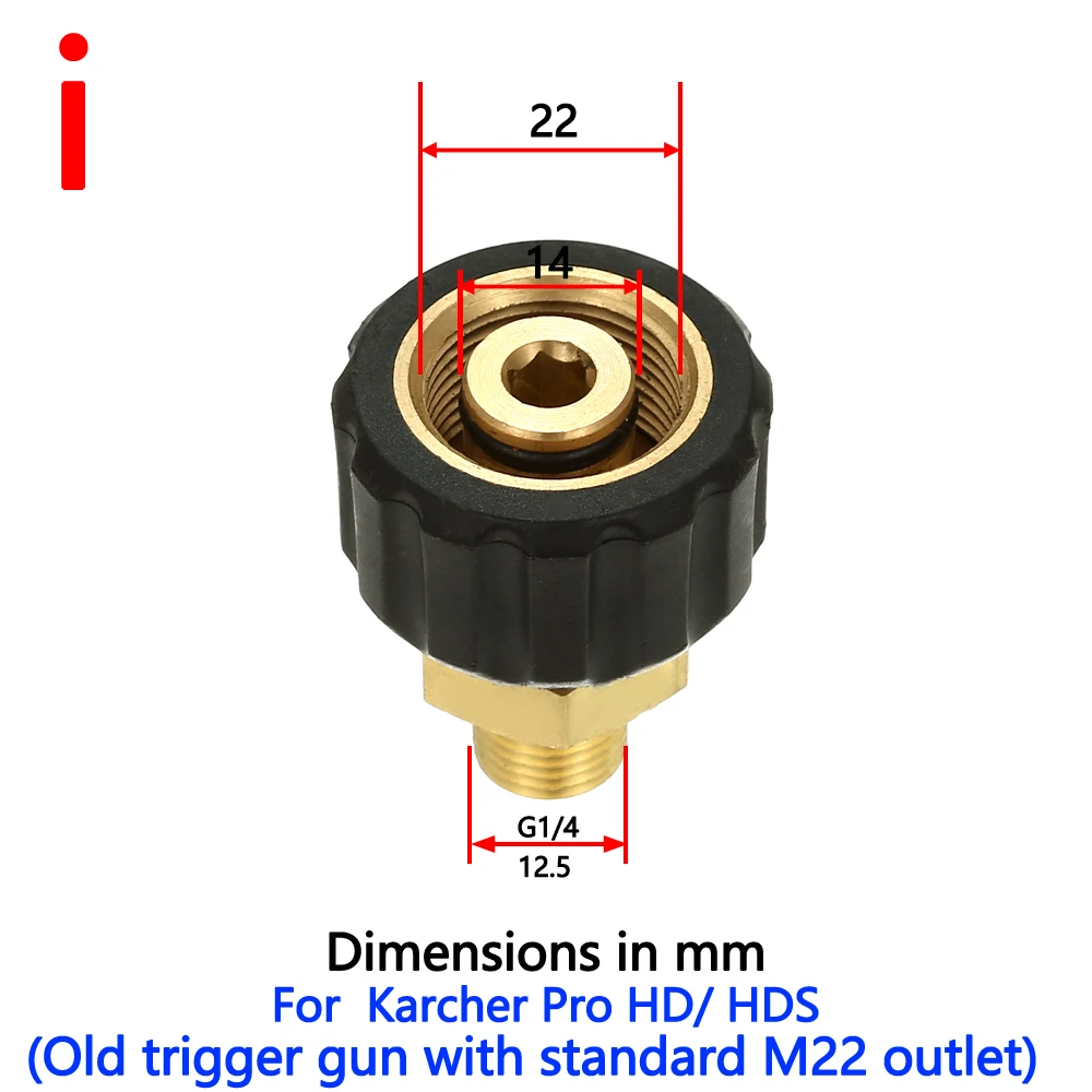 Gerador de espuma de neve Canhão Bico de espuma Lavadora de alta pressão Saboneteira Adaptador de espuma para Nilfisk Karcher Huter, Elitech, Bort,