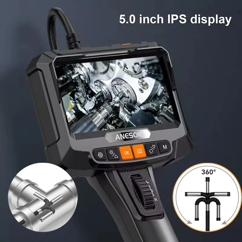 4mm Industrial Automotive Piping Rotary Borescope Endoscope Endoscopic Plumbing Tools Inspection Camera Car 360° High Resolution