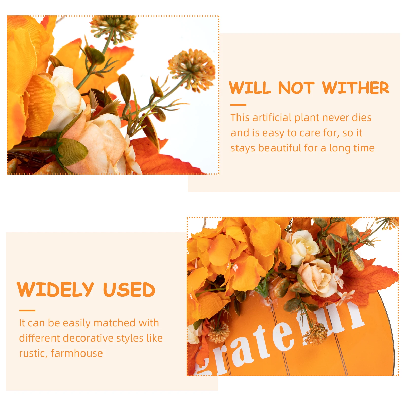 

Artificial Hydrangea Garland Simulation Wreath Halloween Pumpkin Hanging Ornament Thanksgiving Decorative Festival Wall
