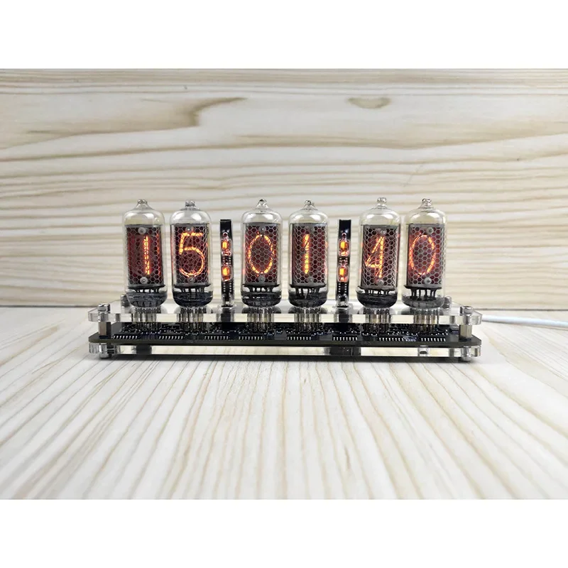 6-bit IN-8 Glow Tube Clock Module IN8 Nixie Clock Audio Accessories with Backlight Clock Digital USB 5V