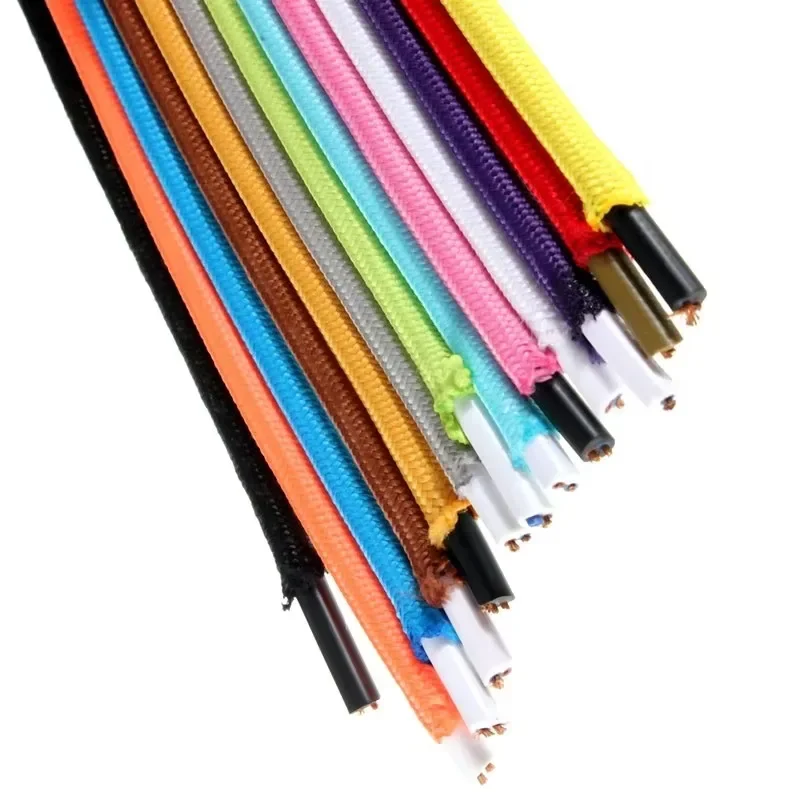 【From China】2*0.75mm Braided Round 2/3 Cores Sheathed Wires Edison Lighting Power Cord Electric Cables