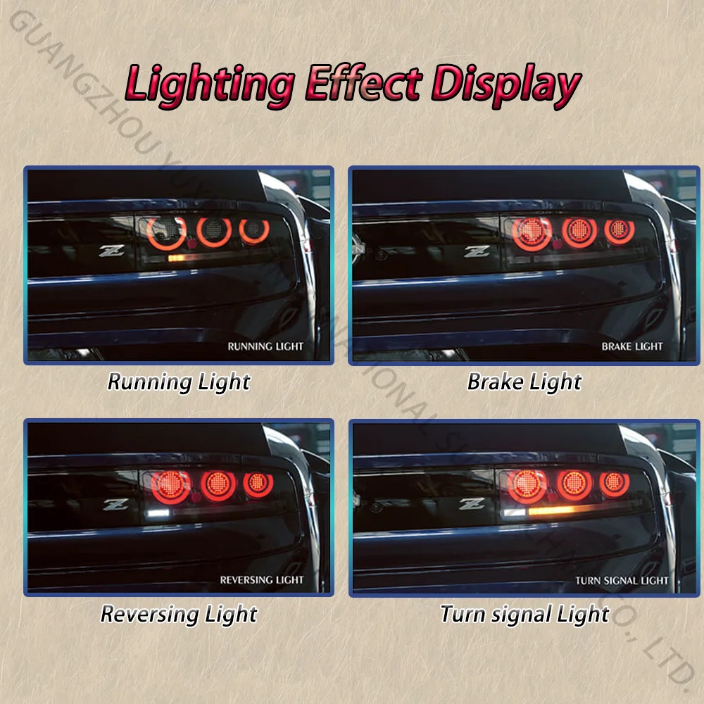 السيارات RGB المصابيح الخلفية الجمعية تعديل أضواء خلفية LED الذيل ملحقات المصابيح لنيسان Z RZ34 400Z Fairlady Z34 2022-2025 #3