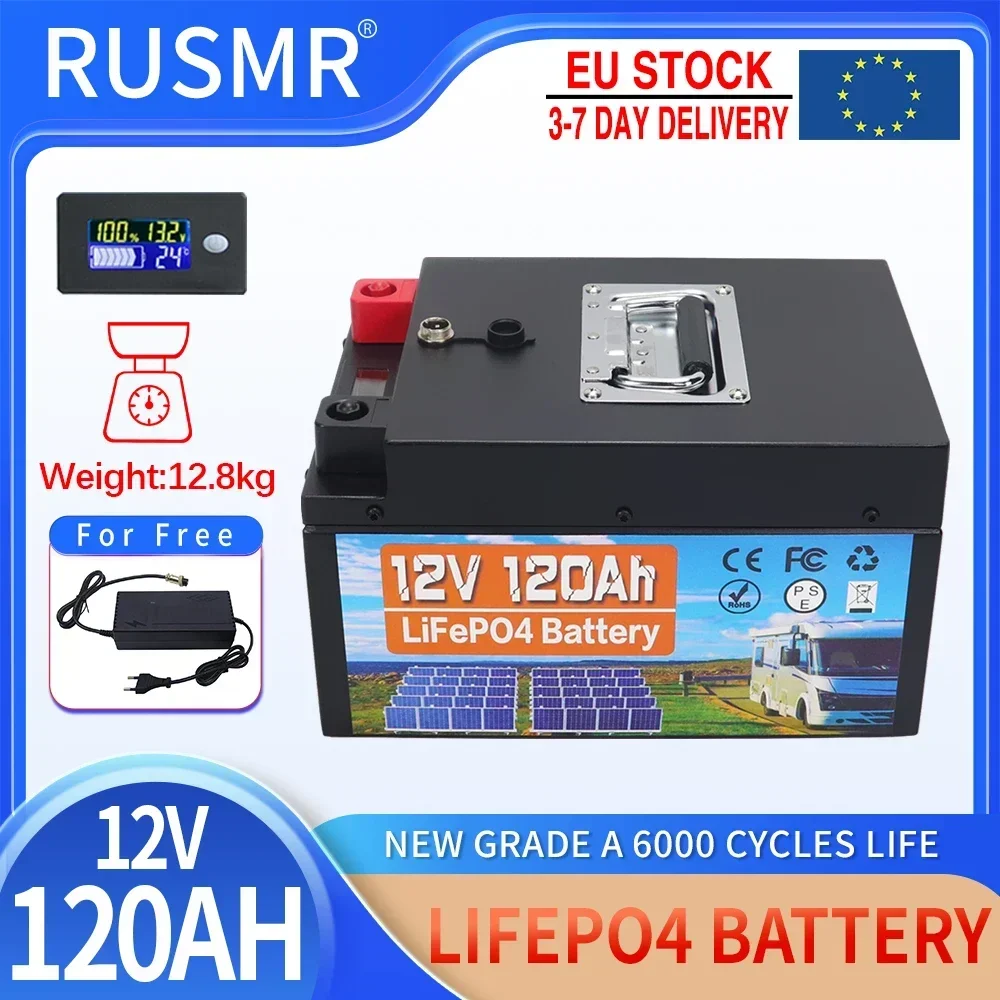 12V 120Ah 200Ah LiFePO4 Lithium Iron Phosphate Battery Pack Built-in BMS For Replacing Most of Backup Power Home Energy Storage