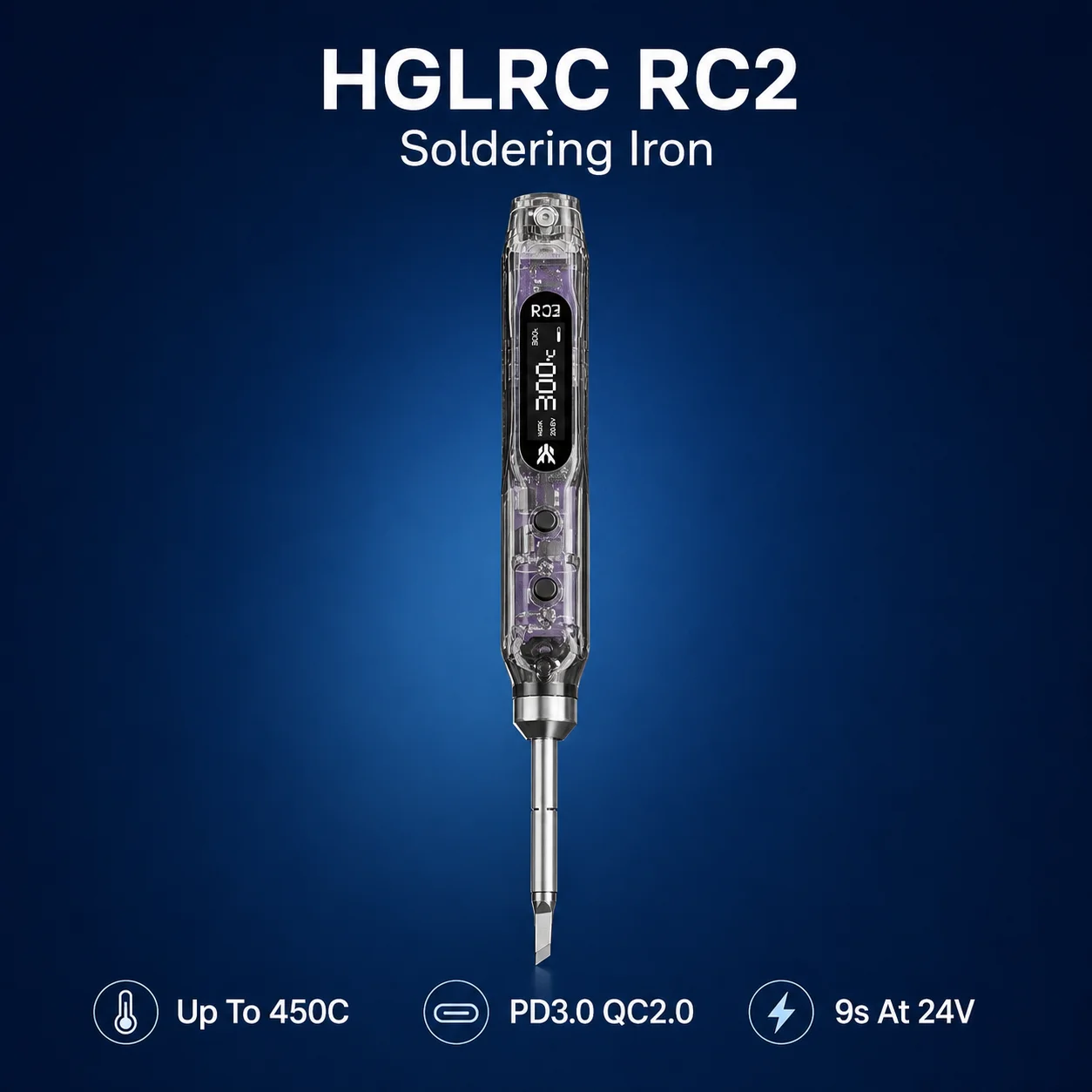 Electronics Repair Classes - HGLRC RC2 Portable Soldering Iron 450C