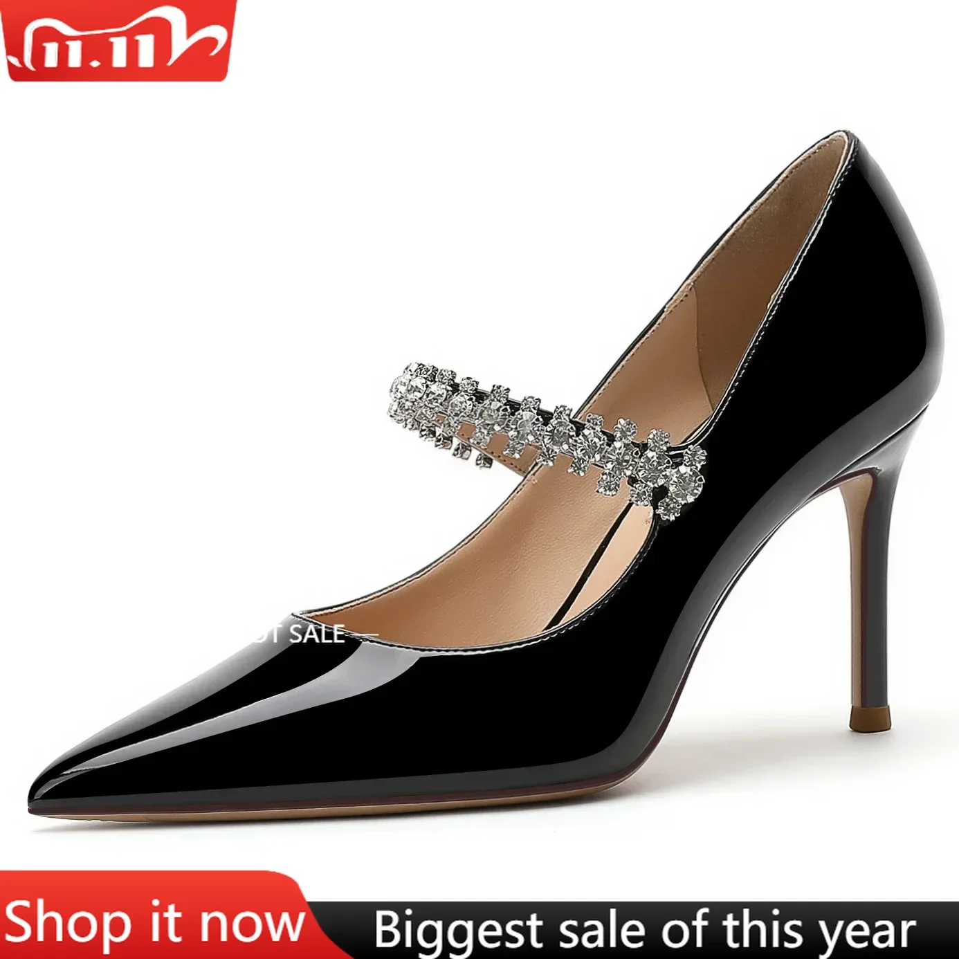 

【Измерьте длину вашей стопы перед заказом】Женские туфли-лодочки на высоком каблуке со стразами, пикантная вечерняя модная женская обувь 128-CHC-33