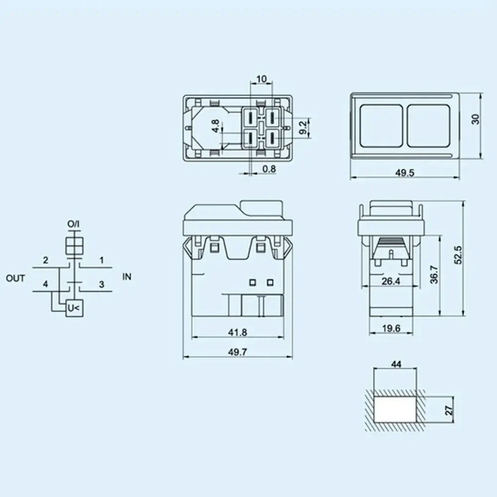 DKLD DZ04 4 Pins Waterproof Electromagnetic Push Button Switches Start Stop Switch for Grinding Machine 250VAC 8(6)A