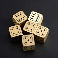 Solid Polished Brass Dices 15mm 6-Sided Round Corners Dices D6 Metal Cubes Dices Poker Bar Board Game Dices Props Gift