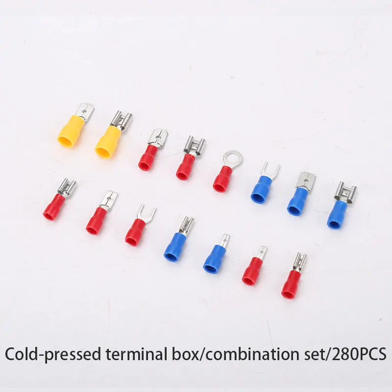 

280-Piece Assorted Terminal Cable Lug Assortment Kit Wire Flat Female and Male Insulated Wire and Cable Connector Crimp Terminal