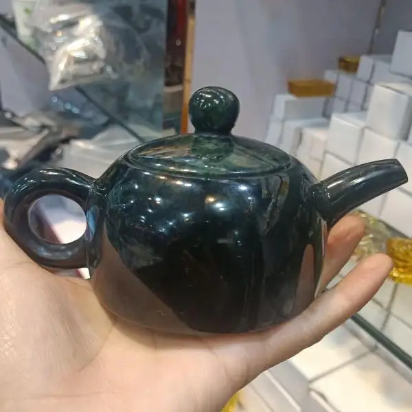 Yao Wangshi Teapot Household Real Jade Pure Jade Dark Jade Teapot Tea Wine Pot