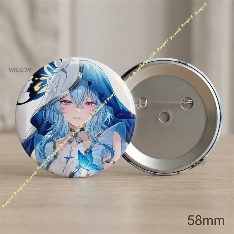 Wuthering Waves Shorekeeper Tin Badge WuWa Game Character Holographic Round Brooch Pin Anime Game Collection Merch Gift for Fans