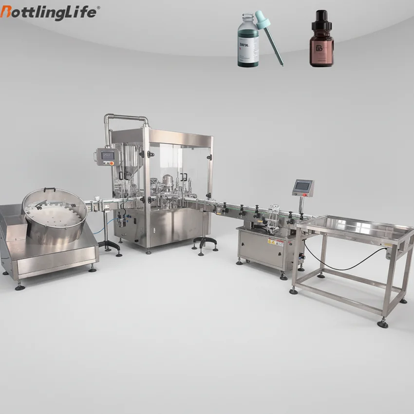 The Best Rotary Filling Capping Machine for 10-100ml Aroma Oil and Oral Liquid Cosmetic Serums Low Foam Anti-Drip