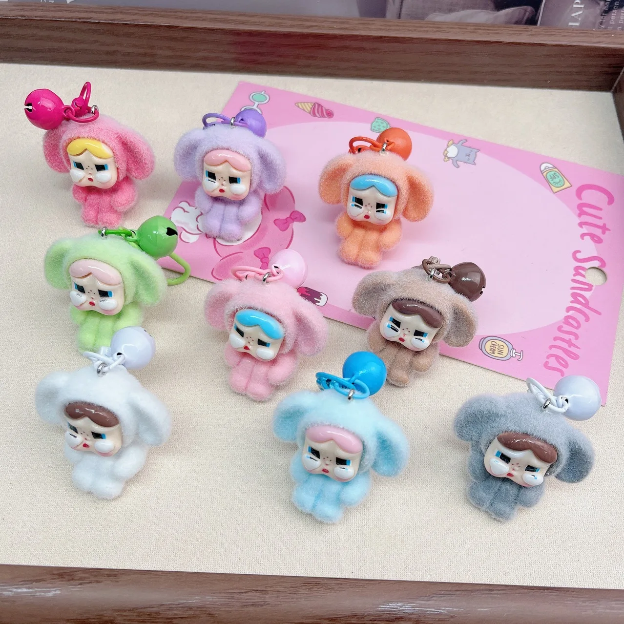 

New Labubu Crybaby Key Chain Pendant Cute Cartoon Three-dimensional DIY Backpack Pendant For Women and Girls Gifts