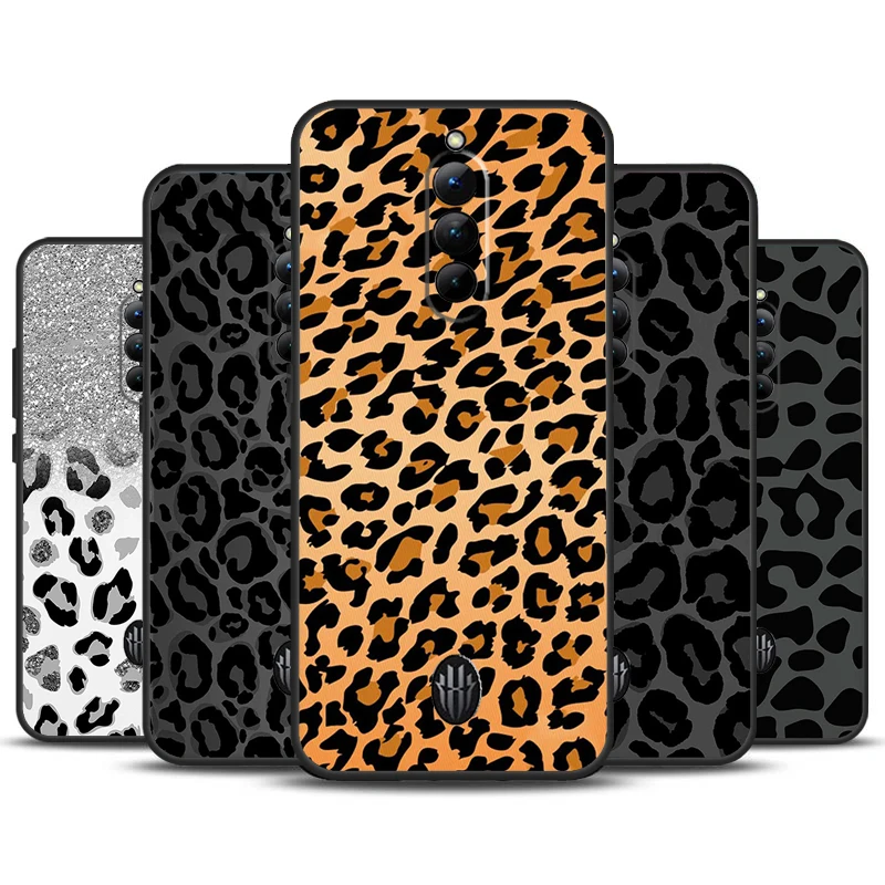 Leopard Print Black Cheetah Pattern Case For ZTE Nubia Red Magic 8S Pro 9 Pro Plus RedMagic 8 Pro 7 7S 6 6S Pro 5S 5G 6R Cover