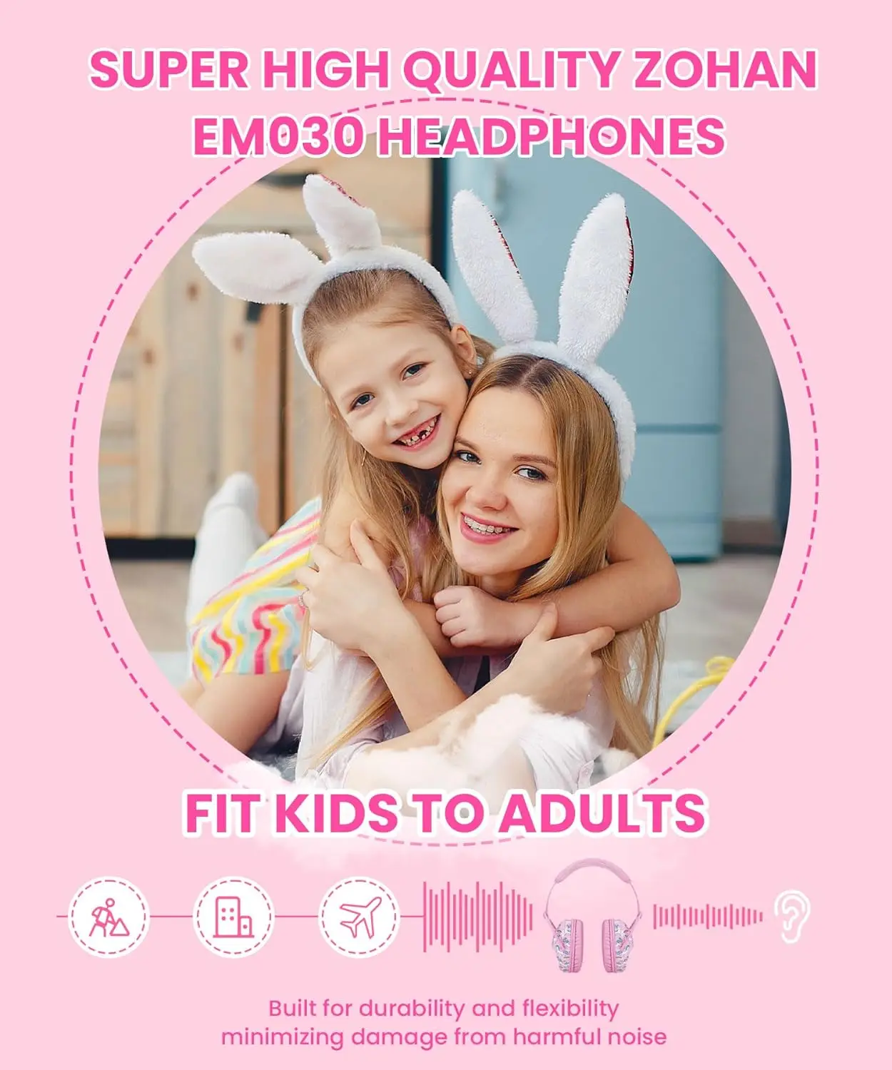 Zohan-unicórnio protetores auriculares para crianças, earmuff anti-ruído com design dos desenhos animados, para proteção auditiva, para o autismo