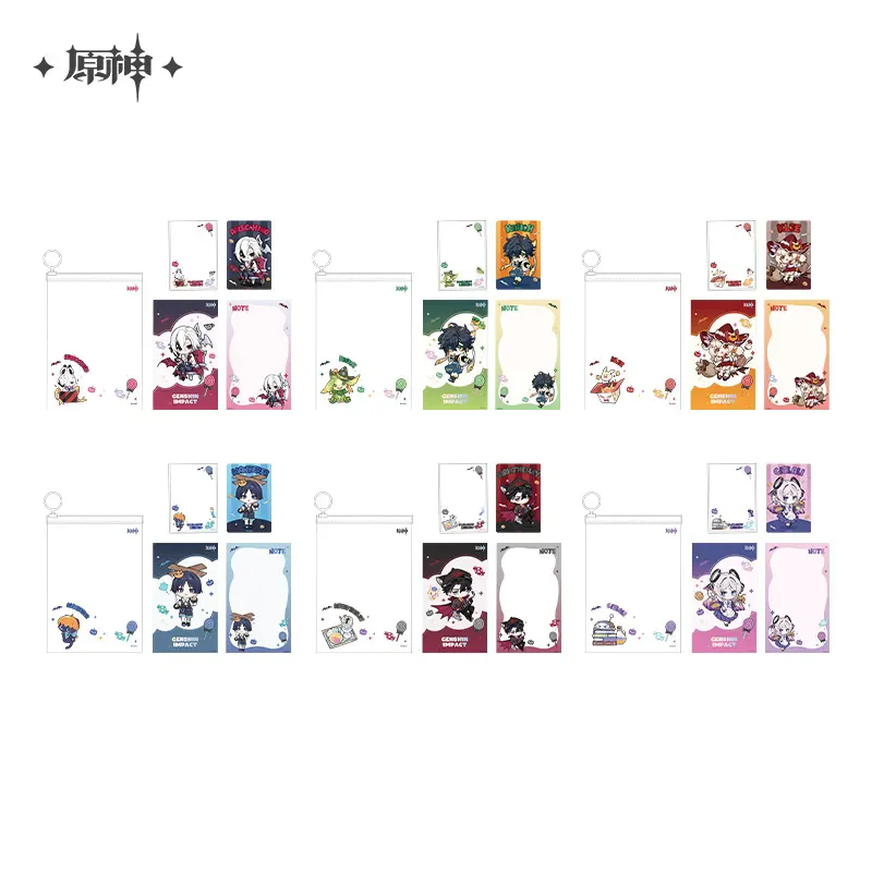 [Genuine] miHoYo Game Genshin Impact Stationery Set Wanderer Citlali Klee Notepad Storage Bag Anime Accessory Cosplay Xmas Gifts