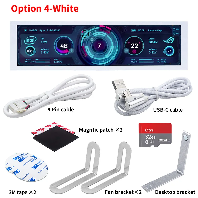 8.8 Inch IPS USB Secondary Screen Type-C PH Interface Turing Smart
