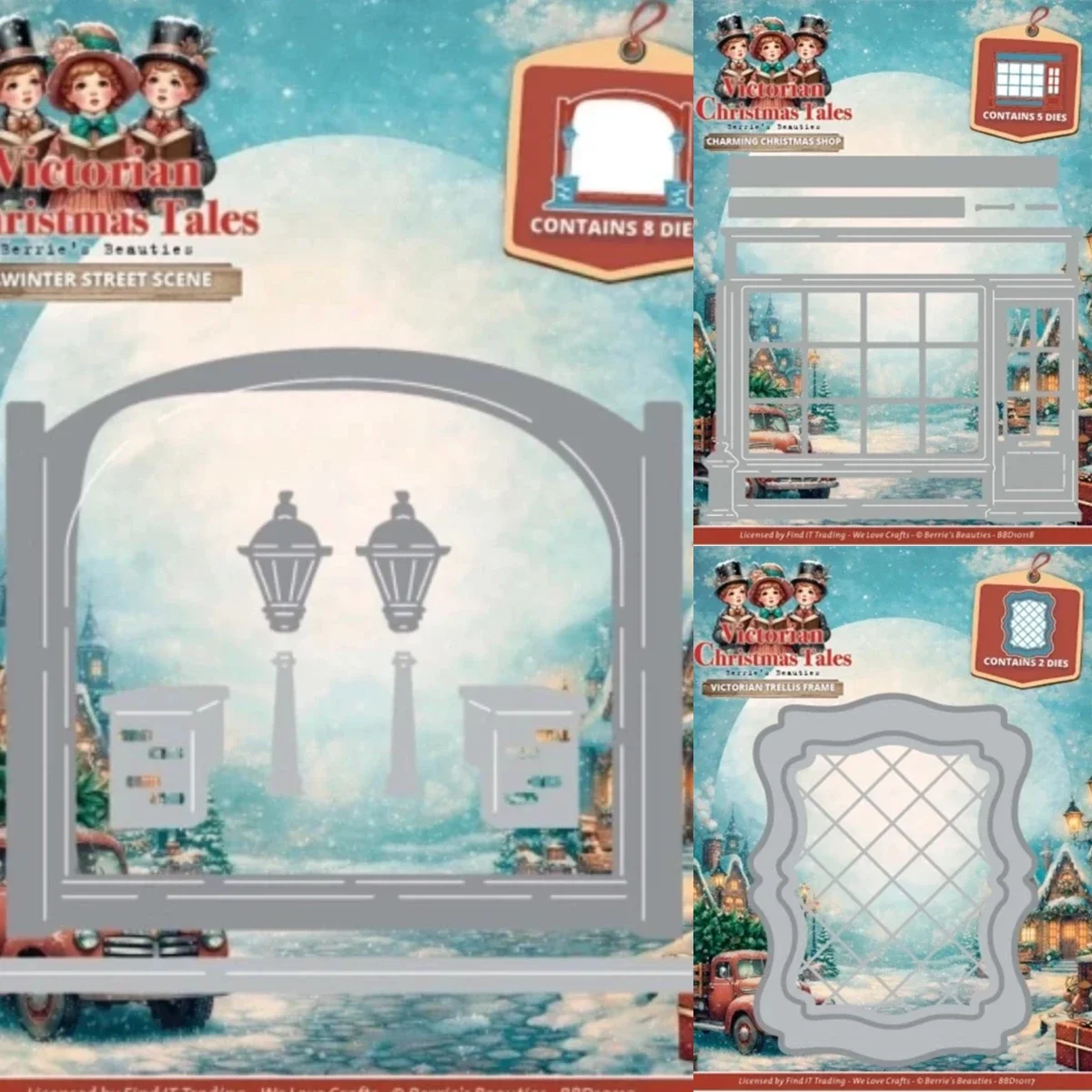 Victorian Christmas Tales - A Winter Street Scene Metal Cutting Dies Scrapbook Diary Decoration Stencil Embossing Template DIY