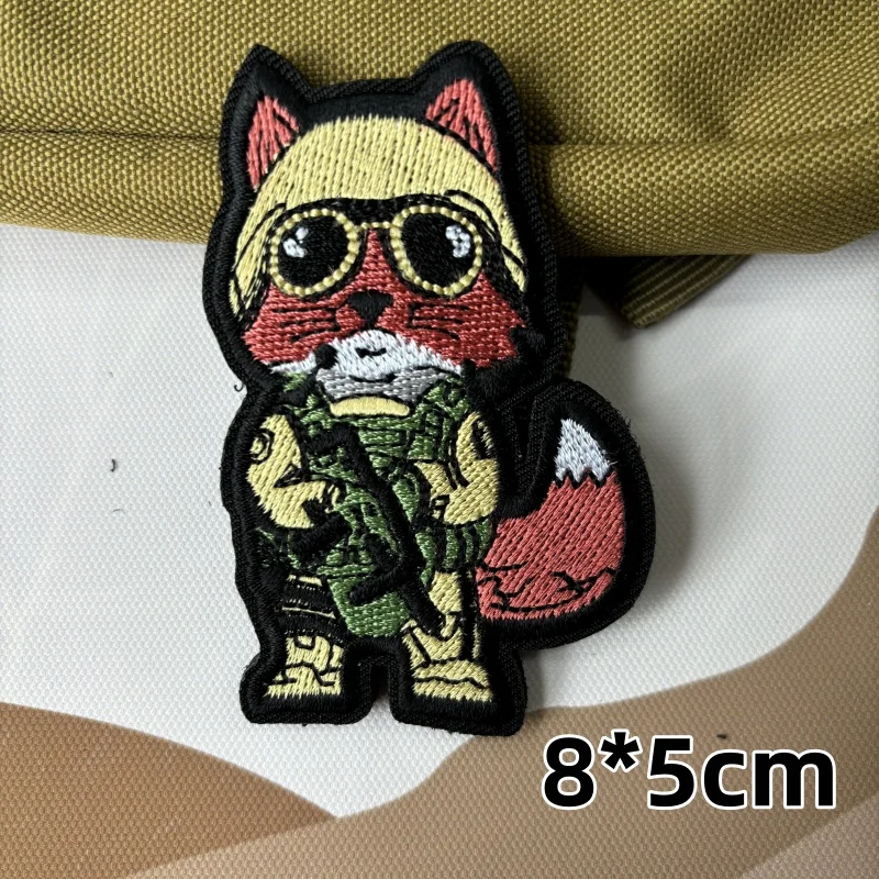 Tactical FOX SNIPER With Guns Morale Badge Embroidery Hook&Loop Military TacMed Team  Panda Armband Backpack Clothes Stickers