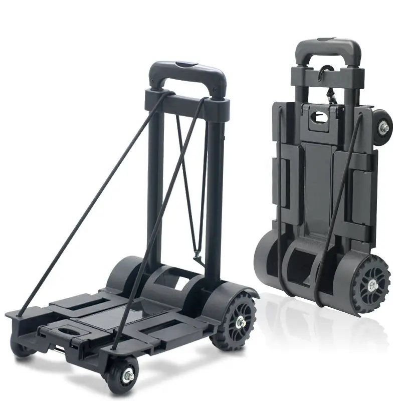 Small Cart Folding Camping Car Home Carrying Trailer Portable Stall Cart Hand Trolley Luggage Van Wagon Cart