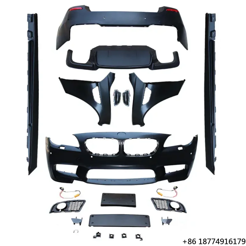 

For M5 F10 F18 Body Kit Front Bumper Side Skirt Rear Bumper with Lower Grille for 5 Series