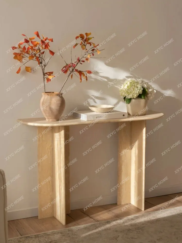 Light luxury, simple and modern high-end marble entry is opposite the door, entrance table, entrance narrow strip table