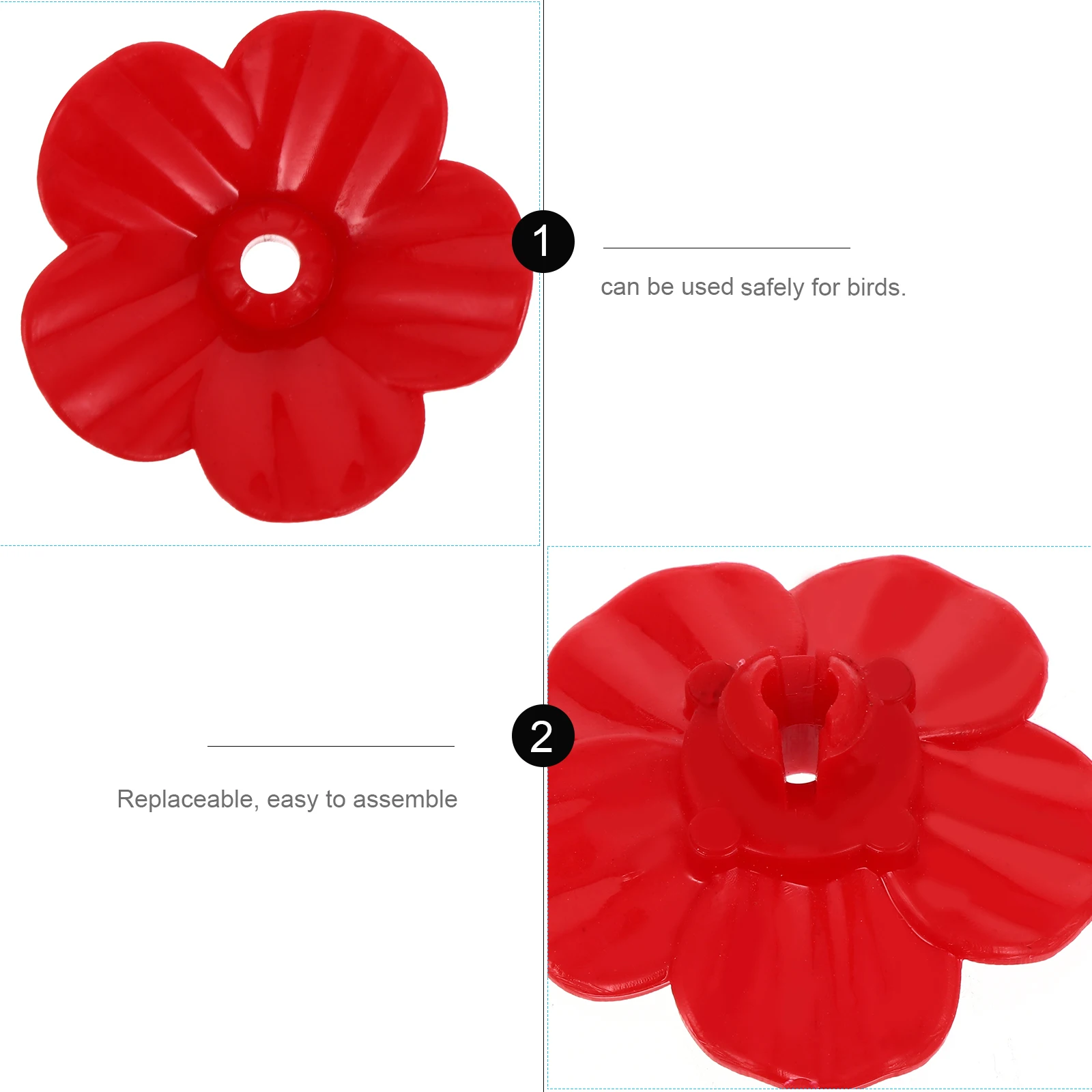 

25 Pcs Hummingbird Feeder Replacement Flowers Plastic Decor Components Easy Assemble Color Feeder Parts Ornament