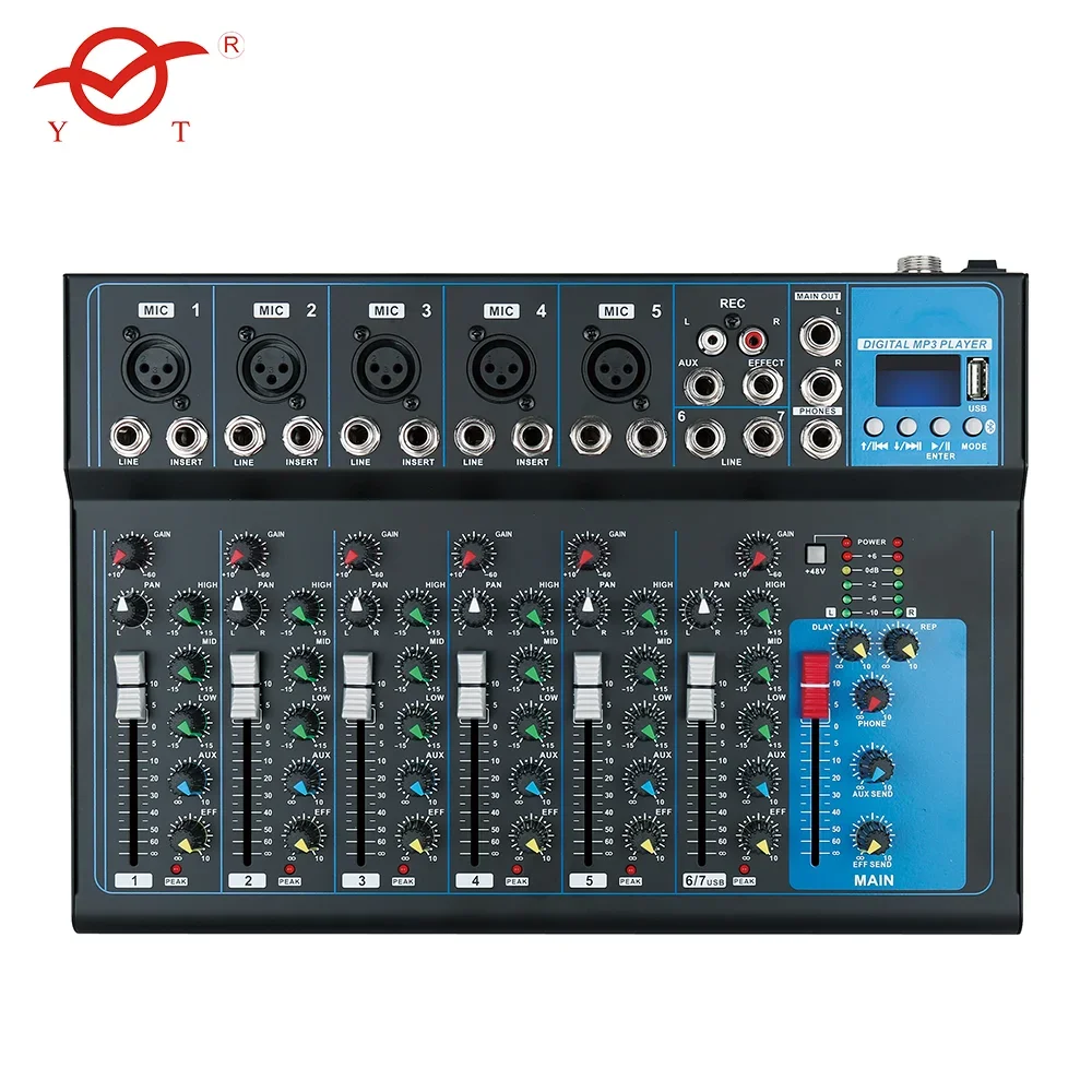 5 channel digital audio mini mixer sound mixer digital professional