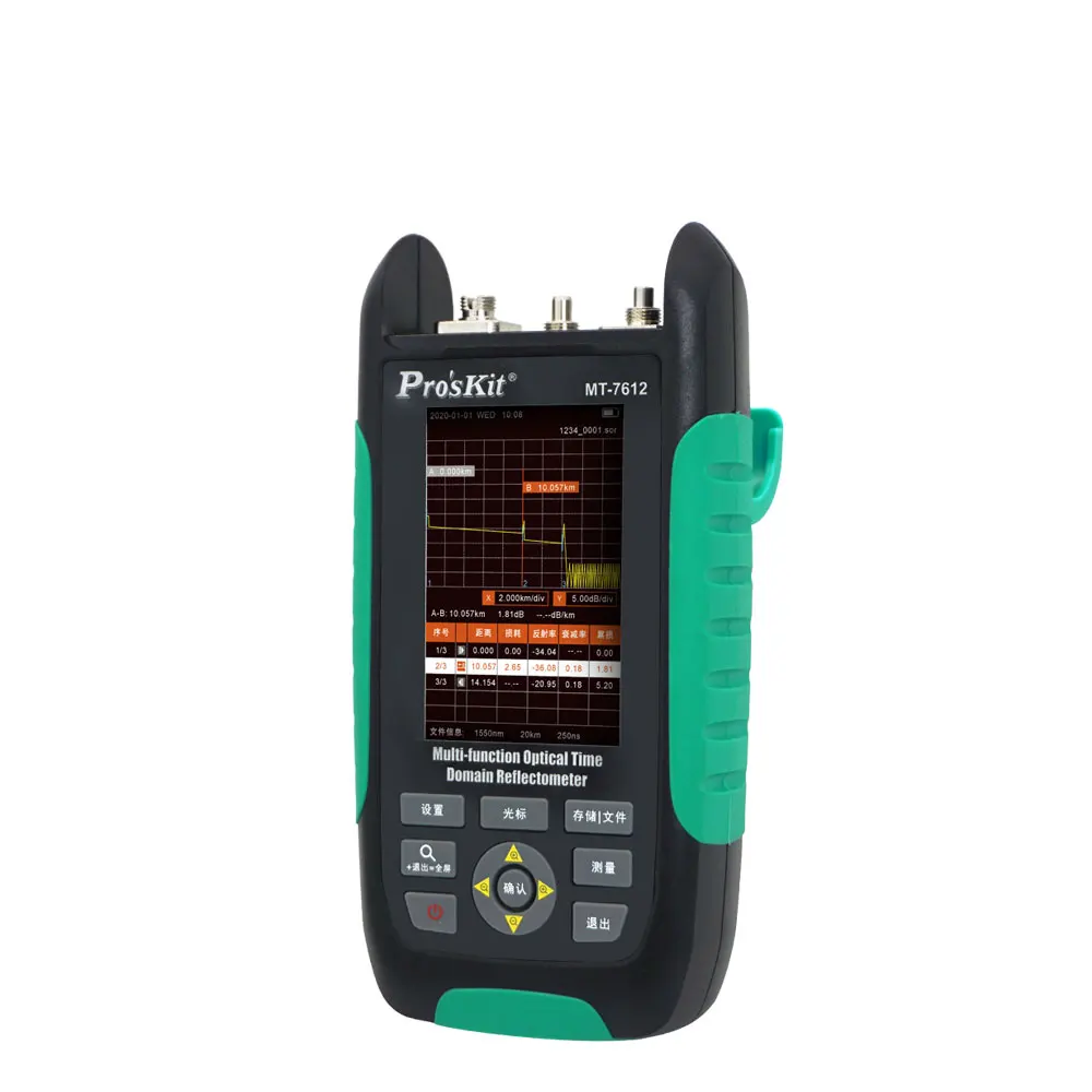 

Pro'sKit MT-7612F/MT-7616/MT-7617/MT-7618 Multi-function Optical Time Domain Reflectometer Power Meter/OTDR/VFL 3.2" Large Color