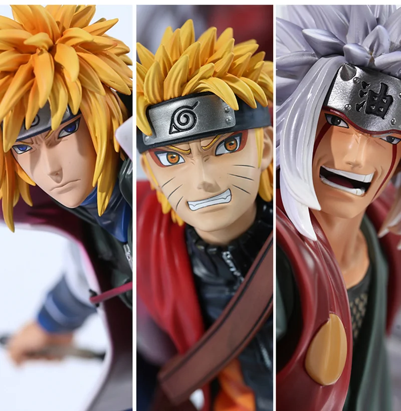 Anime Naruto Figure Gk Uzumaki Naruto Jiraiya Namikaze Minato Pvc Action Figure Collection Scene Statue Toys Model Doll Gifts