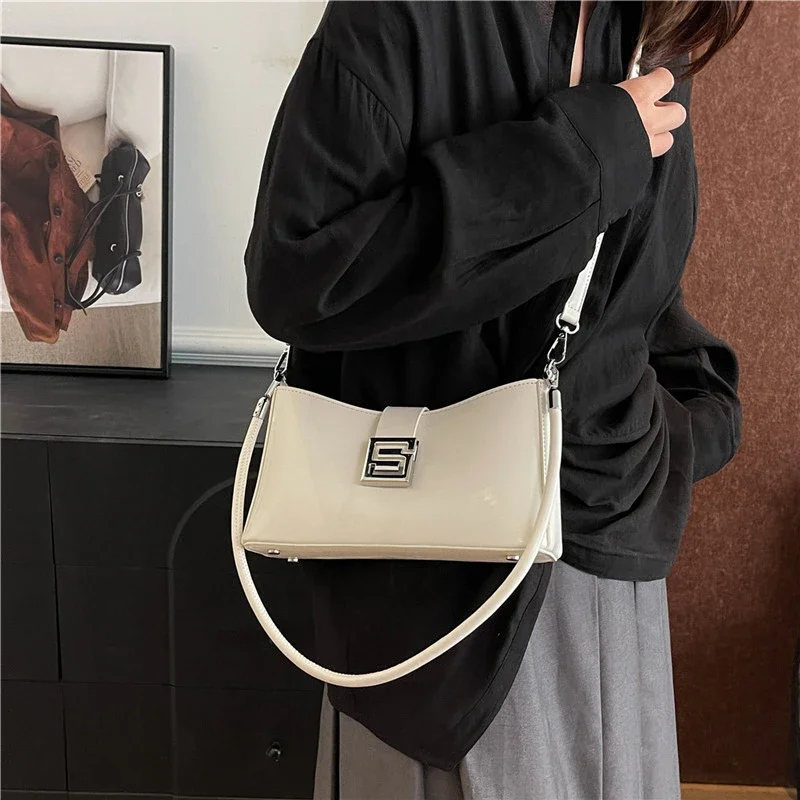

Parisian Chic Square Satchel Bag Vintage Leather Crossbody Handbag Women's Minimalist Textured Large Capacity Tote