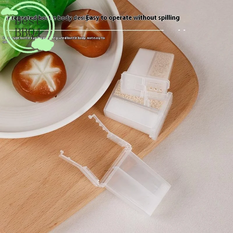 (BBQ4)2in1 Camping Seasoning Shaker Multi-Purpose Spice Jar With Lid 2-Compartment For BBQ Cooking Salt Pepper Storage Box