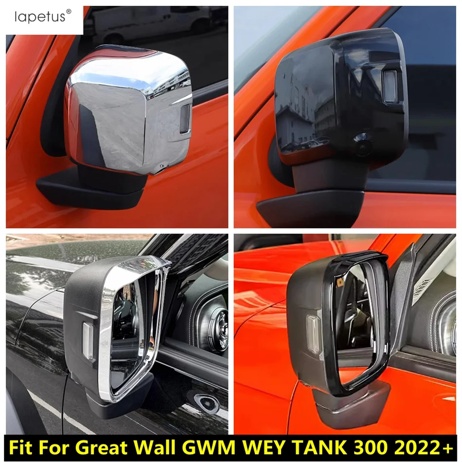 

Black Rearview Mirror Rain Eyebrow Visor Decoration Cover Trim Accessories Exterior For Great Wall GWM WEY TANK 300 2022 2023