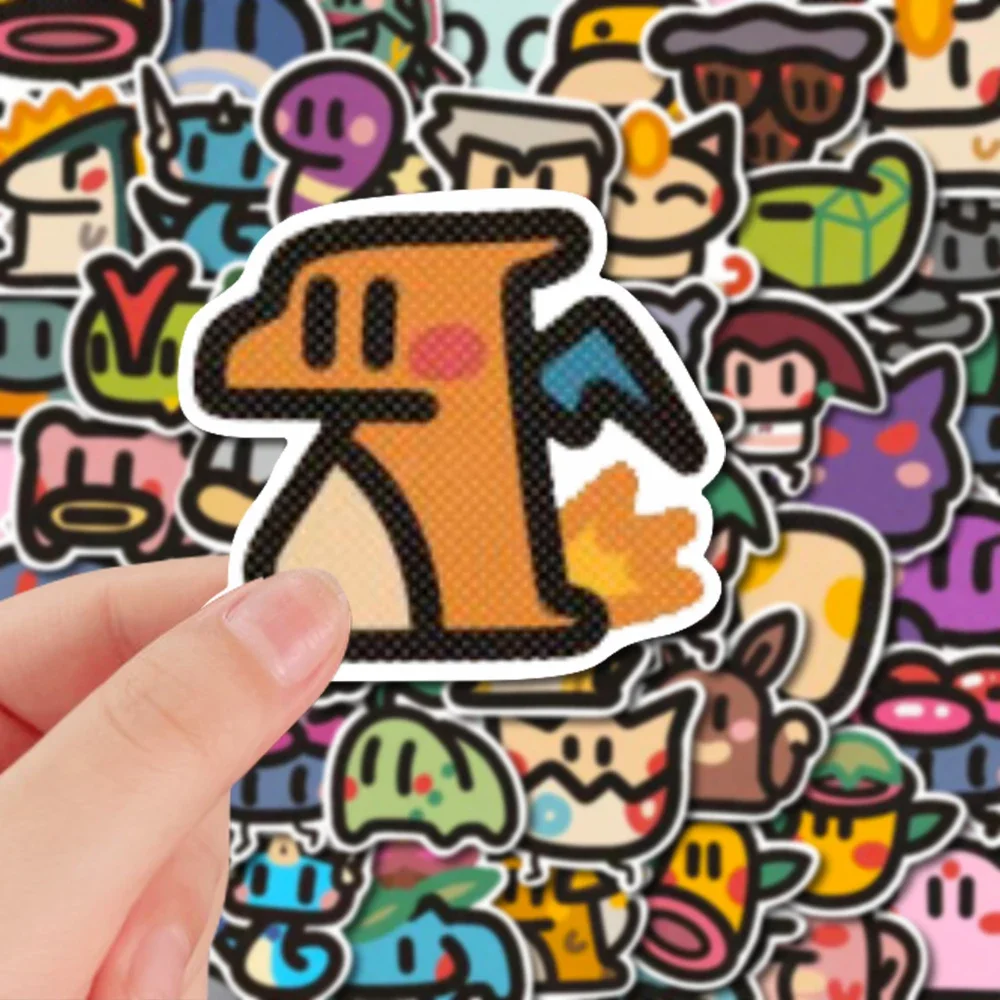 ▍100pcs Kawaii Stickers Old School Sticker Charmander Pikachu Psyduck Artist Work Gifts for Kids for Bike Guitar Laptop