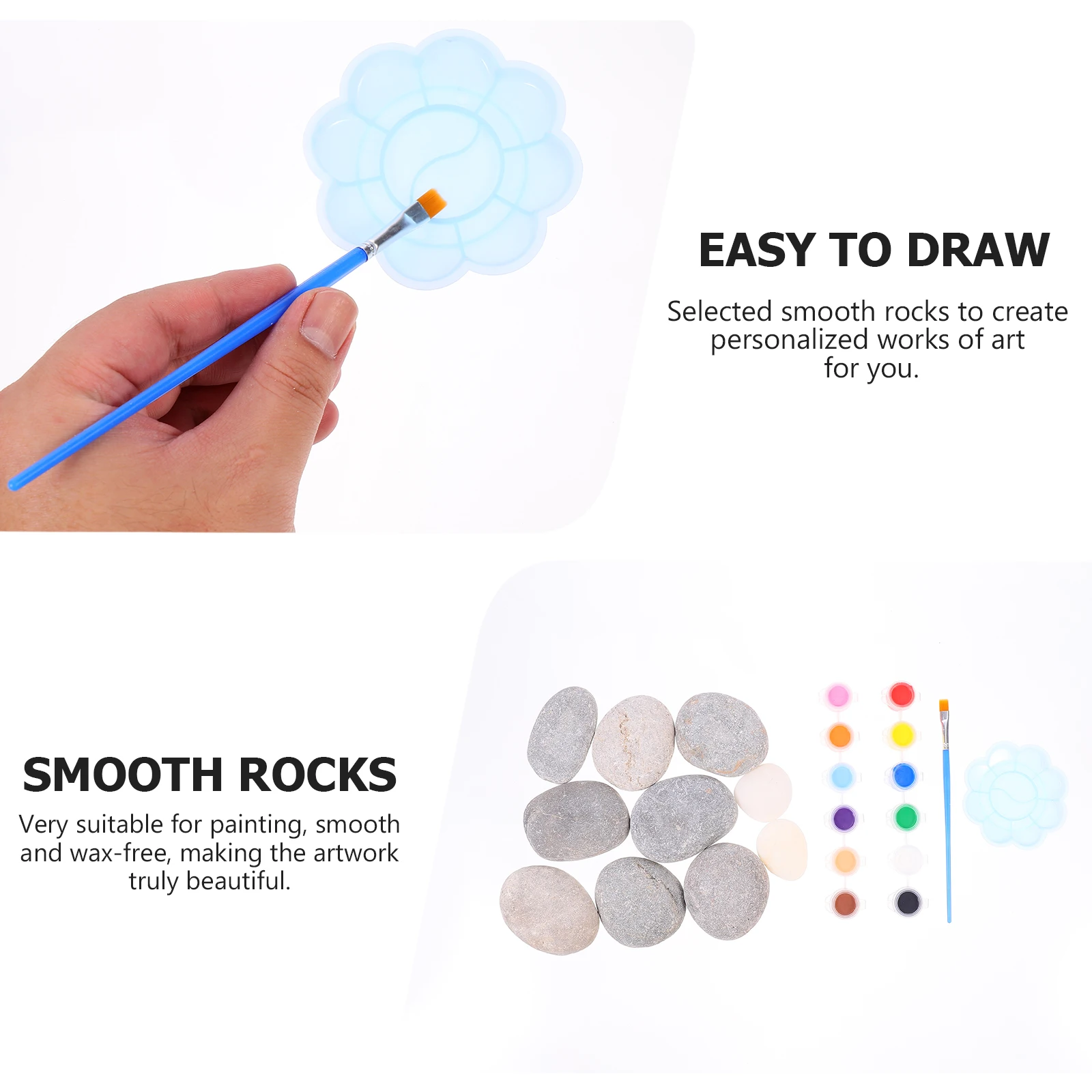 

10 Pcs Painting Stone Tools Pigment Drawing Toy Set Hand-selected Stones Natural Mini