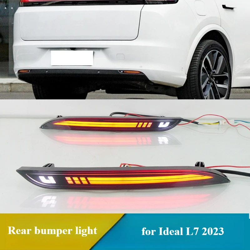 

For Ideal L7 2023 LED Rear Bumper Light Reflector Rear Fog Lamp Running Water Turn Signal LED Side Marker Light Brake Light