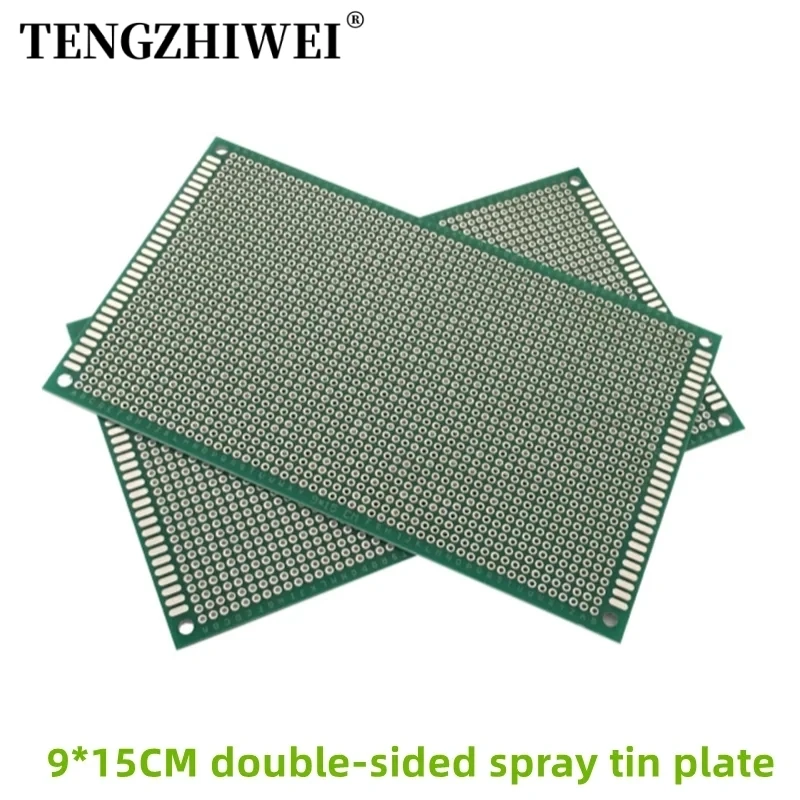 

1PCS 9*15CM 2.54mm pitch double-sided spray tin universal board circuit board hole experiment board pcb