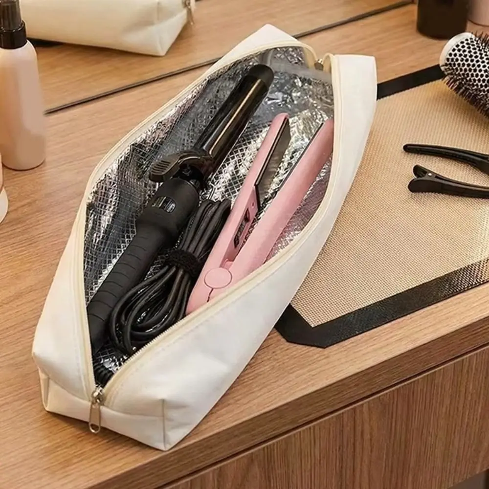 Heat Resistant Curling Iron Bag Portable Dustproof Travel Hair Styling Case Large Capacity Multipurpose