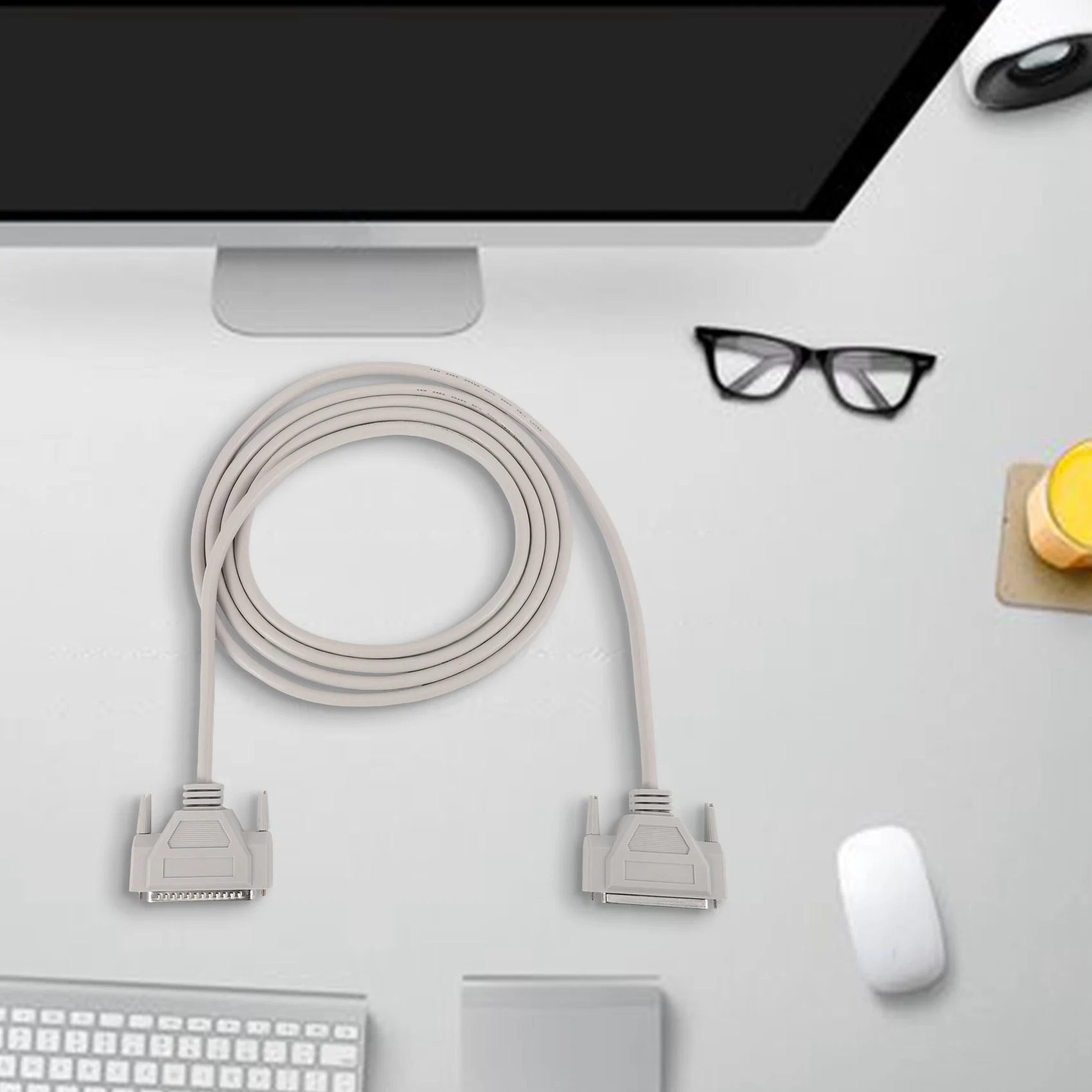 تمديد الحبل 3 متر 37 دبوس ذكر إلى أنثى DB37 تمديد كابل رمادي أبيض