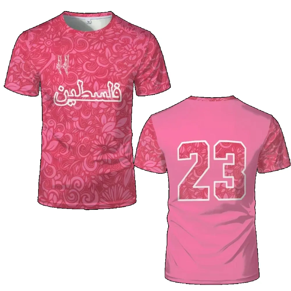 Summer New Palestinian National Team 3D Football Jersey T-shirt, Suitable for Outdoor Sports, Men's Clothing