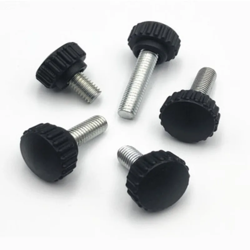 5-10pcs/lot  m3 m4 m5 m6 m8 knurled Nylon Round Plastic Head Handle Thumb Screw Bakelite Bolt Black Bakelite hand screw