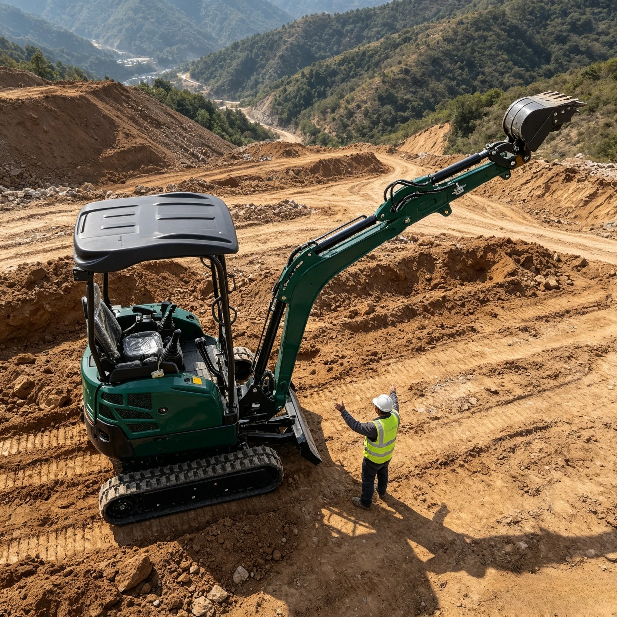 Miniexcavadora de 1T, 2T y 3T | con Opción de Cabina | Precio de Fábrica, Nueva Excavadora Caterpillar, la Más Pequeña, Personalizada