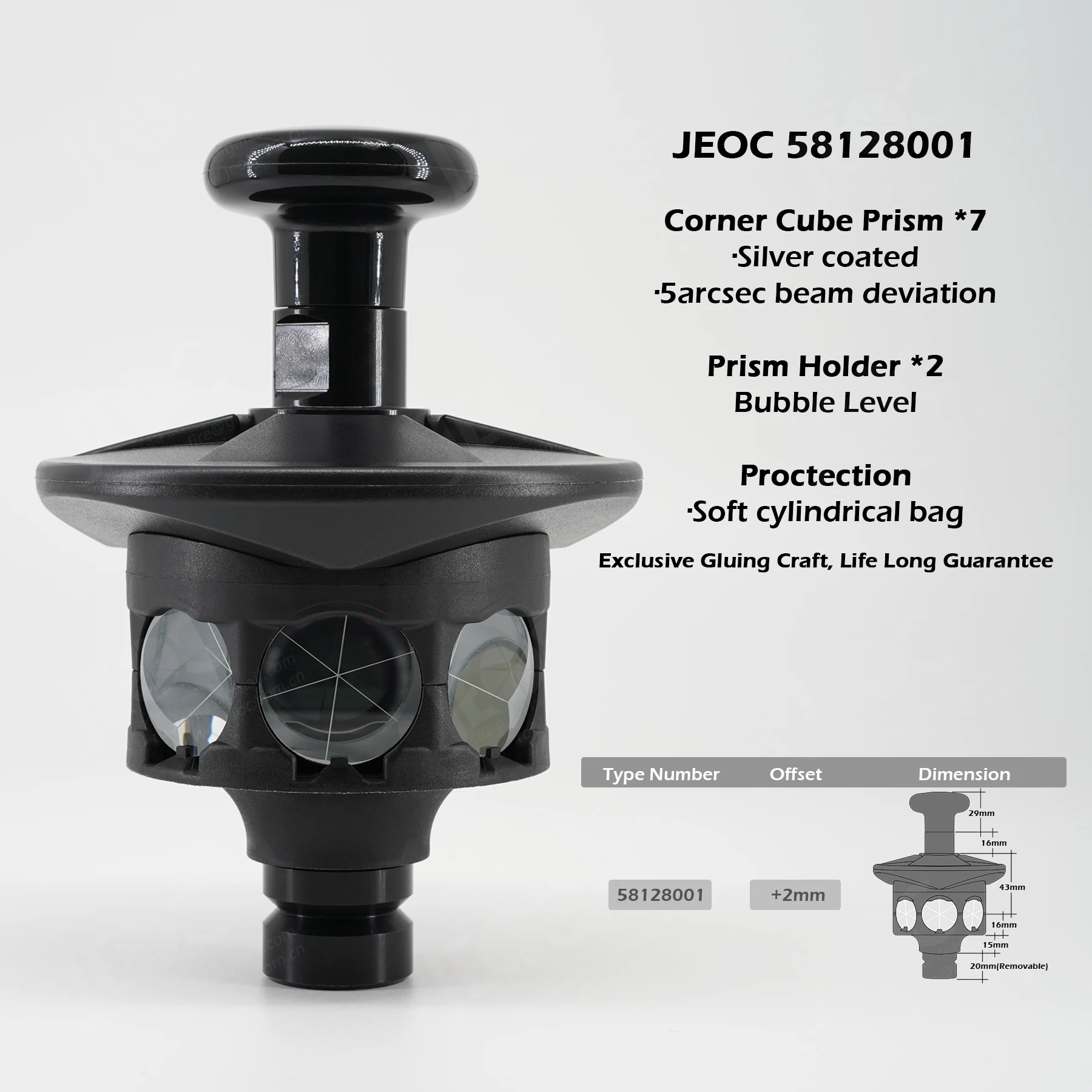 Imagem -03 - Prisma Reflexivo de Jeoc 58128001 360 Graus Adaptador da Altura do Refletor de Trimble w