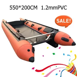 550x200cm 1.2mmPVC 8person Inflatable Catamaran Speed Inflatable Boats for Marine