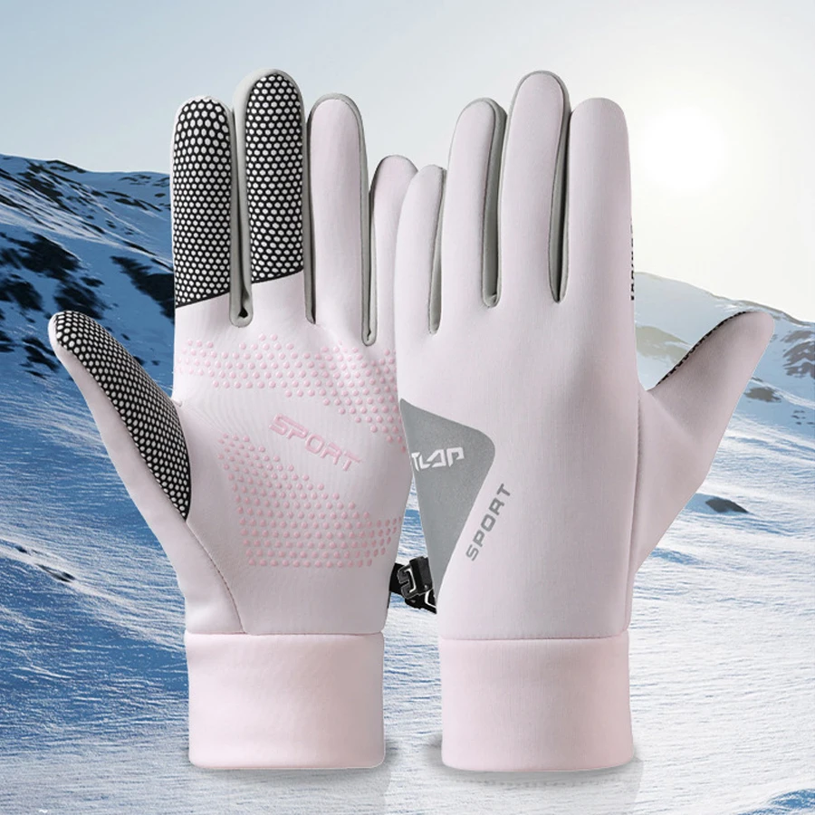 Damen Winter-Samt-warme Outdoor-Laufhandschuhe mit rutschfestem Touchscreen, winddichte und warme Bergsteiger-Reiterhandschuhe für Herren