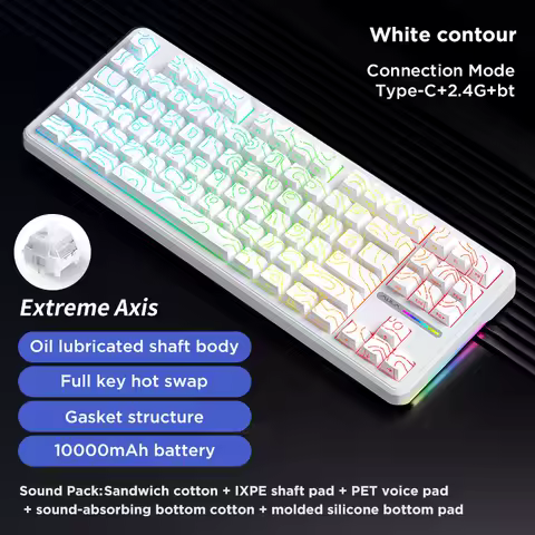 Aula F87 Pro Mechanical Keyboard 2.4g/Usb/Bluetooth Tri Mode Customized Keyboard 87 Key Hotswap Rgb Pbt Gaming Keyboard For Pc