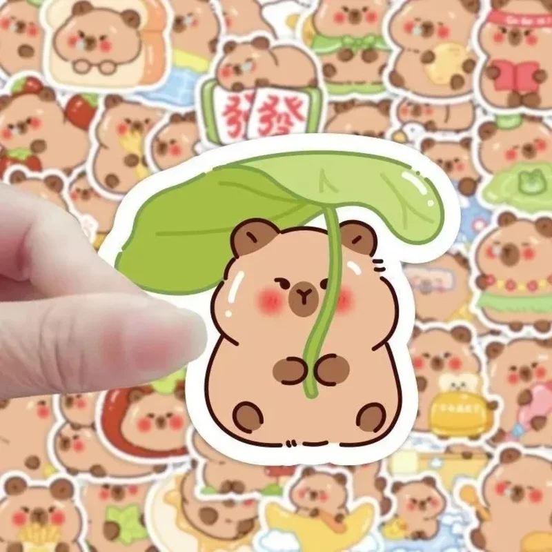 30/50Pcs Sheets Cute Chibi Capybara Stickers - Kawaii Capybara Expression Pack for Scrapbooking, Journal Decor