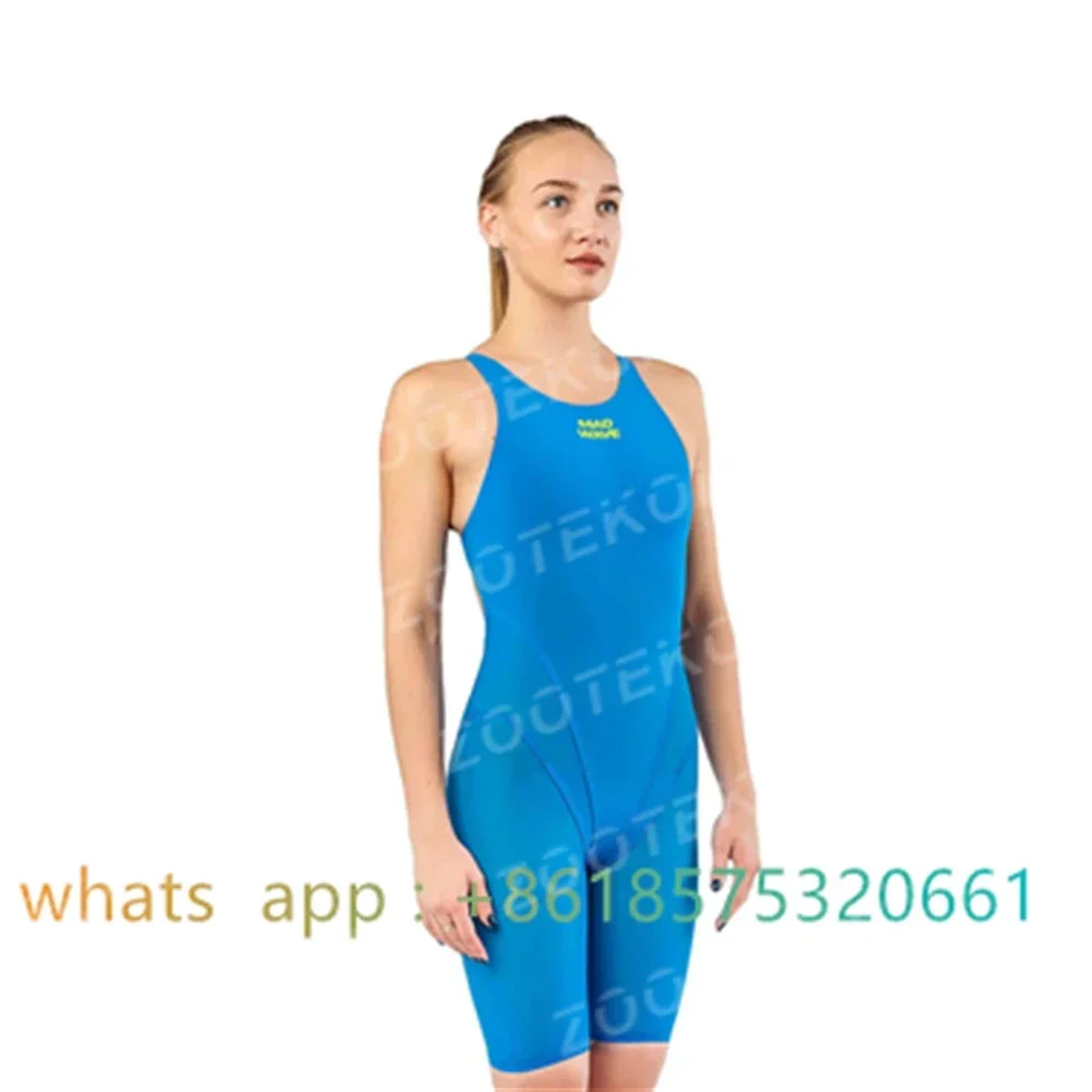 Girls One Piece Bodysuit Swimming Pro Sports Swimwear Knee-length Sport Swimsuit Beach Wear Training Bathing Suit 2022