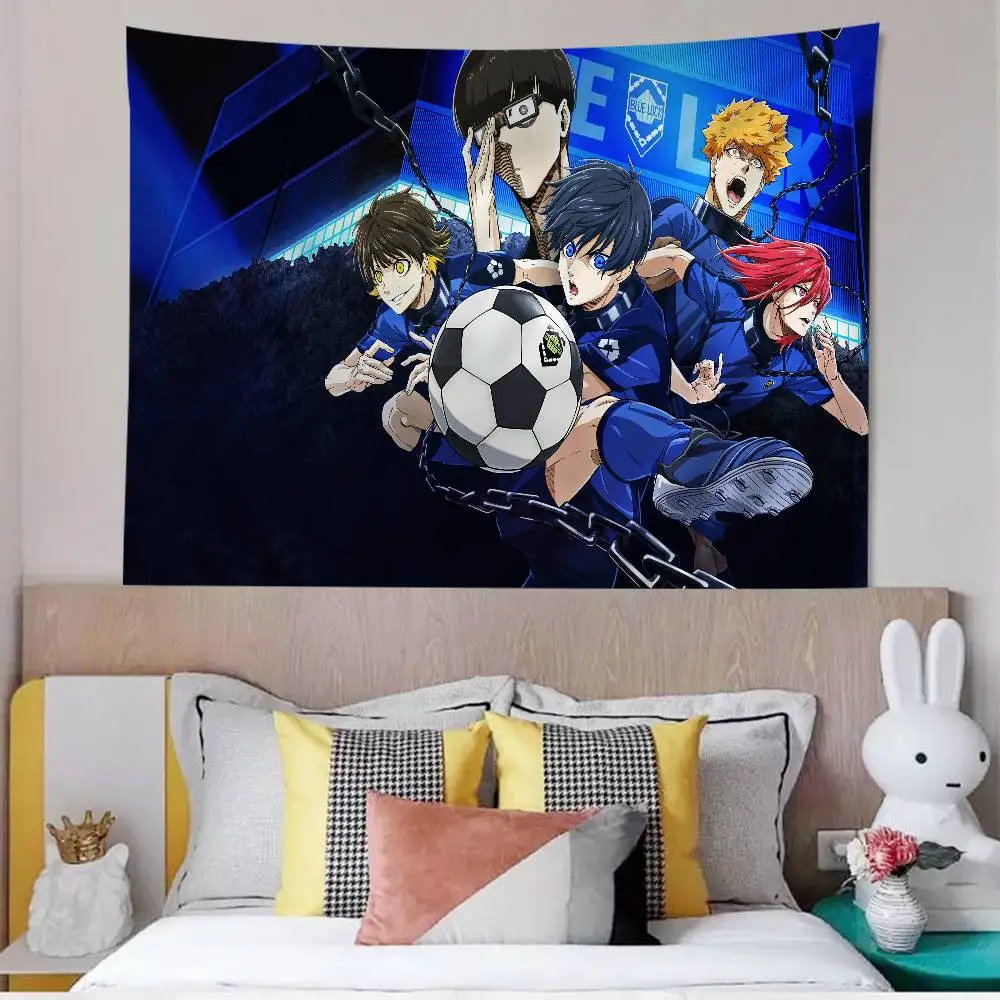 Tapisserie murale imprimée Blue Lock Manga japonais, grande taille, art science-fiction, décoration de chambre, couverture décorative pour la maison