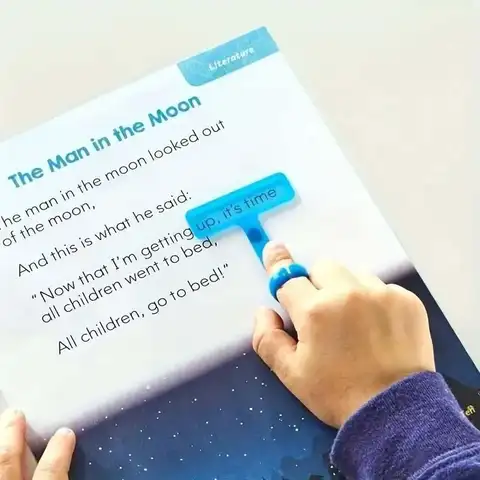1 PC Reading Tracker Finger Guided Reading Strips With Finger Rings Reading Guide Focused Fluorescent Strips Bookmarks