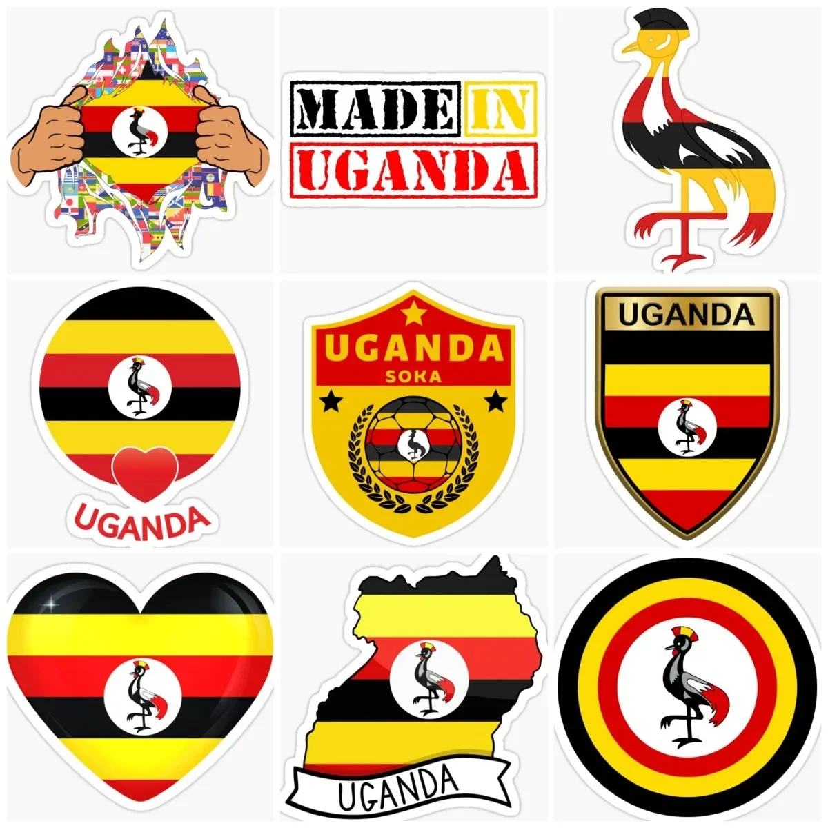 AliExpress Uganda UG Flag Map Emblem Sticker Truck Car Window Motorcycle Bicycle Van Glass Helmet Racing Camper Off-road Decal Customizable